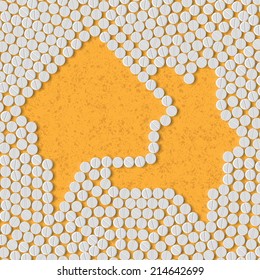 pills concept: home, house, building, speech, bubble, cloud