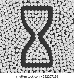 pills concept: hourglass