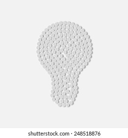 pills concept: idea, light bulb
