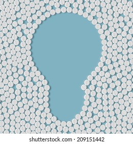pills concept: idea, lightbulb