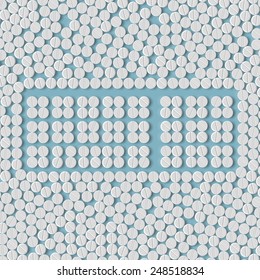 pills concept: keyboard, button