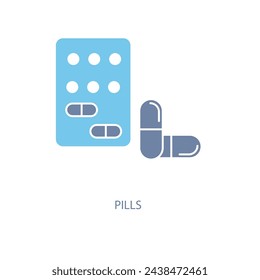 pills concept line icon. Simple element illustration. pills concept outline symbol design.