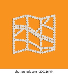 pills concept, map, navigator, gps