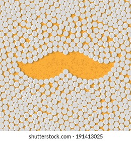 pills concept: mustache