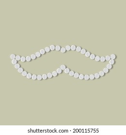 pills concept: mustache