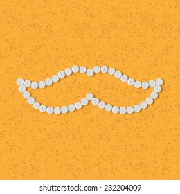 pills concept: mustache