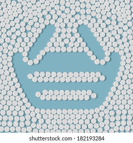 pills concept: shopping, basket