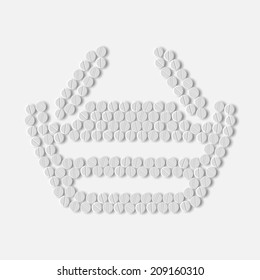 pills concept: shopping, basket