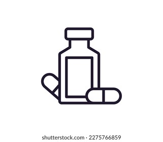 Concepto de píldoras. Pictograma de infarto único editable de primera calidad perfecto para logotipos, aplicaciones móviles, tiendas en línea y sitios web. Símbolo vector aislado en fondo blanco. 