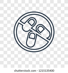 Pills concept vector linear icon isolated on transparent background, Pills concept transparency concept in outline style