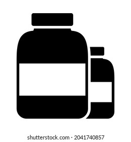 Pillt Containersymbol. Black Stencil Design. Vektorgrafik.