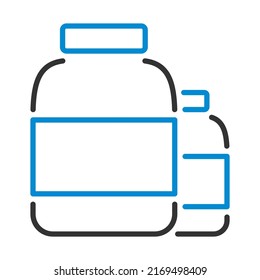 Pills Container Icon. Editable Bold Outline With Color Fill Design. Vector Illustration.