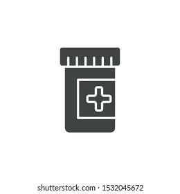 Pills Container icon isolated on white background. Medicine symbol modern, simple, vector, icon for website design, mobile app, ui. Vector Illustration