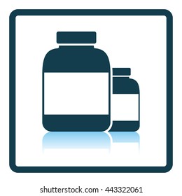 Pills container icon. Shadow reflection design. Vector illustration.