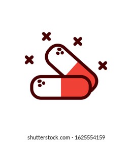 Pills design of Medical care health emergency aid exam clinic and patient theme Vector illustration