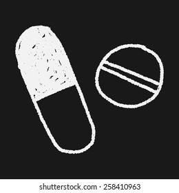 Pills doodle drawing