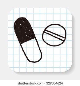 Pills doodle drawing