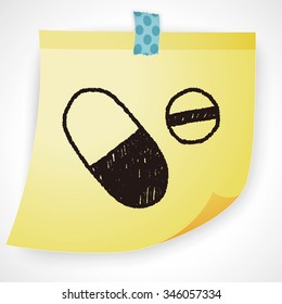 pills doodle drawing