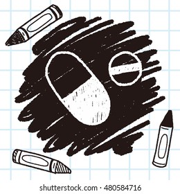 pills doodle drawing
