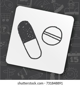Pills doodle drawing
