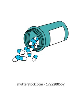 icono del doodle pills, ilustración vectorial