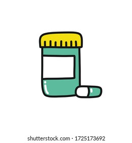 pills doodle icon, vector illustration