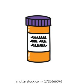 pills doodle icon, vector illustration