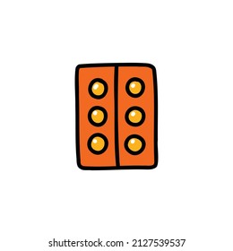 pills doodle icon, vector illustration