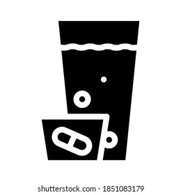 Pillen Dosis Glyphsymbol Vektorgrafik. Pillen-Dosisschild. isoliertes Kontursymbol
