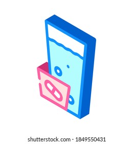 píldoras dosificadora isométrica vector de icono. signo de dosis de pastillas. ilustración de símbolo aislado