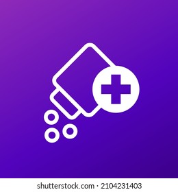 Pills, drug vector icon for web