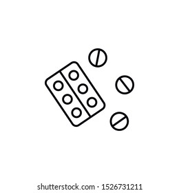Pills, drugs icon. Element of Health life icon. Thin line icon