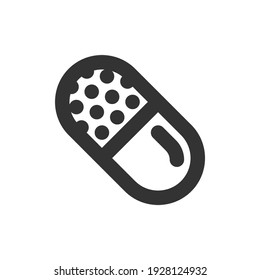 Pills and drugs vector line style single icon
