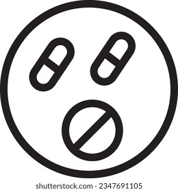 Pills Drugs Vitamins Outline Icon