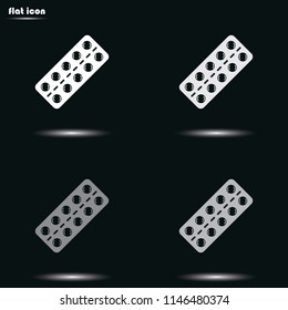 Pills flat grayscale vector icon.