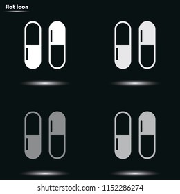 Pills flat grayscale vector icon.