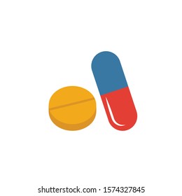 Pills flat icon. Colored simple element from medicine collection for infographics, web design and more.