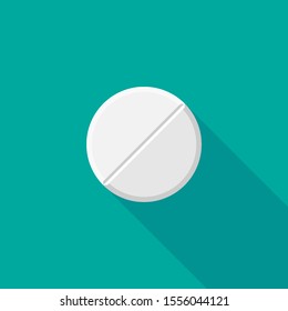 Pills flat icon isolated on white background. Vector illustration. Eps 10.