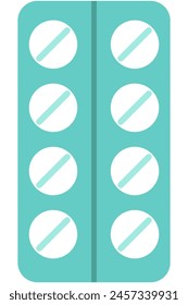 Icono plano de las píldoras aislado sobre fondo blanco.