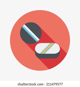 Pills flat icon with long shadow