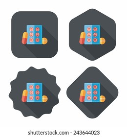 Pills flat icon with long shadow