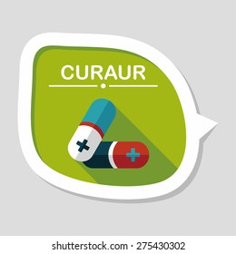 Pills flat icon with long shadow