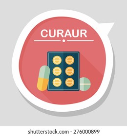 Pills flat icon with long shadow