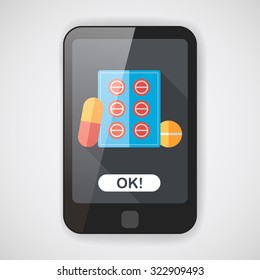 Pills flat icon with long shadow