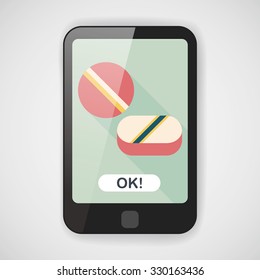 Pills flat icon with long shadow