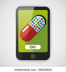 Pills flat icon with long shadow