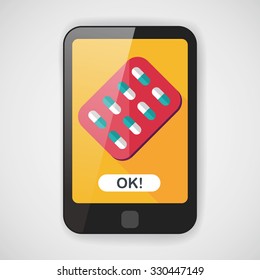 Pills flat icon with long shadow