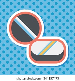Pills flat icon with long shadow