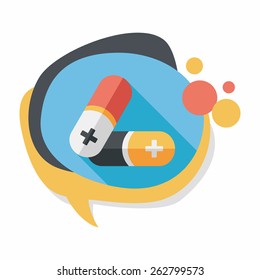 Pills flat icon with long shadow,eps10