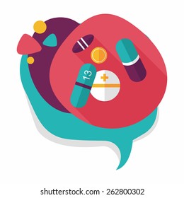 Pills flat icon with long shadow,eps10